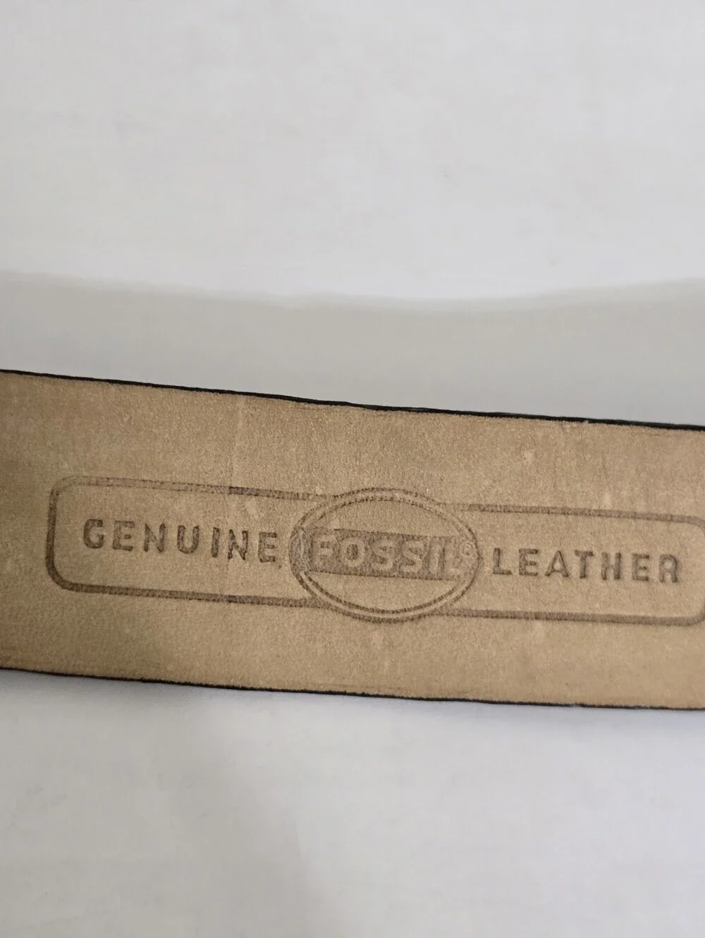 FOSSIL women's size Large Croco Embossed Cowhide Leather Dress Belt Brown